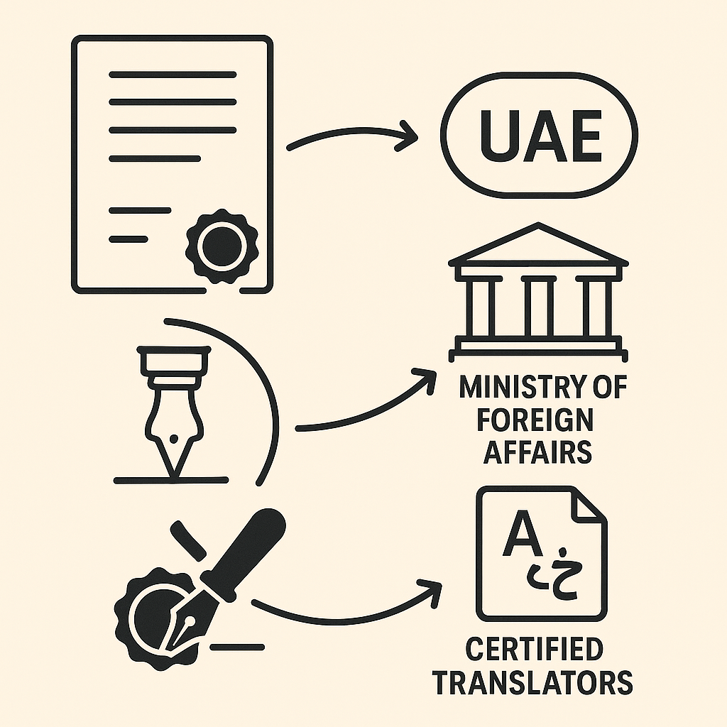 Documents issued in the UAE and destined for foreign countries